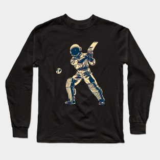 Astronaut Playing Cricket Long Sleeve T-Shirt